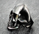 Totenkopf Ring in Edelstahl, schwarz size 55